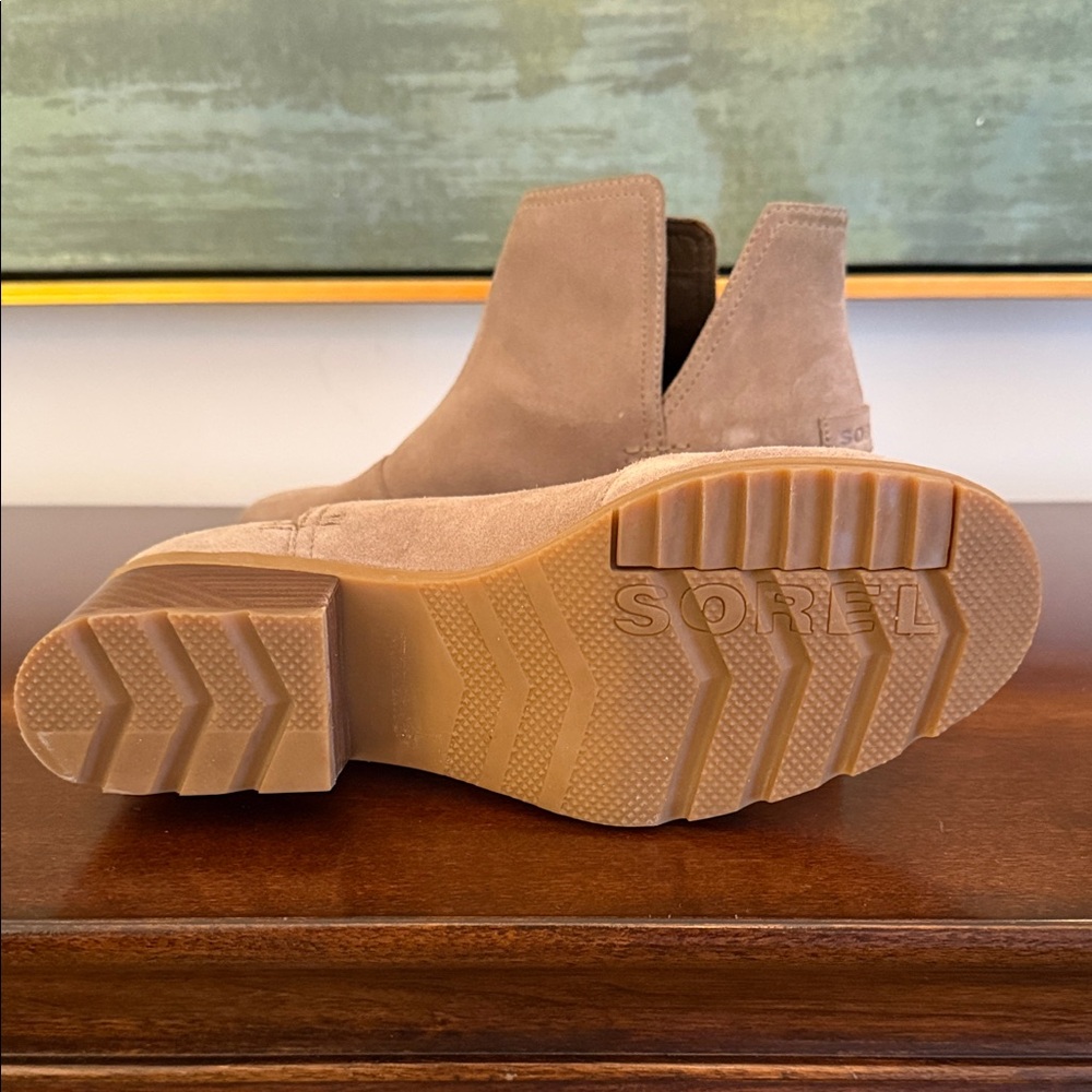 Sorel Women’s Cate Cutout Waterproof Ankle Booties in Taupe/Ash Suede - Picture 3 of 5
